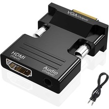 HDMI Female to VGA Male Adapter 1080P Converter with 3.5mm Audio Cable for PC TV