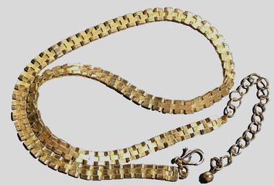 Chic Goldplate Flat Collar-style Necklace 39cm Long Refined Link Chain Design