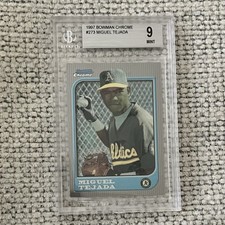 Bowman Chrome 1997 Miguel Tejada #273 BGS Mint 9 Oakland Athletics Baseball
