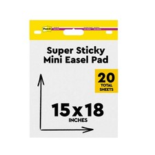Post-it 577SS Self Stick Easel Pads, 15 x 18, White, 20 0.1" x 8.3", White