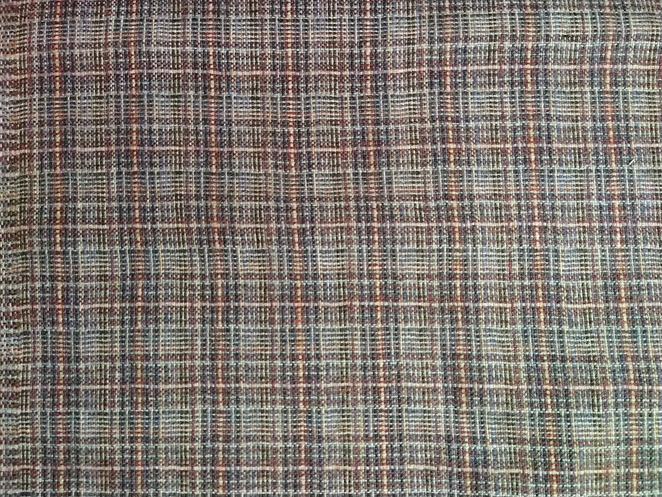 REMNANT Brown Textured Plaid Wool Lightweight Fabric 9" long x 17" wide - Image 4 of 4
