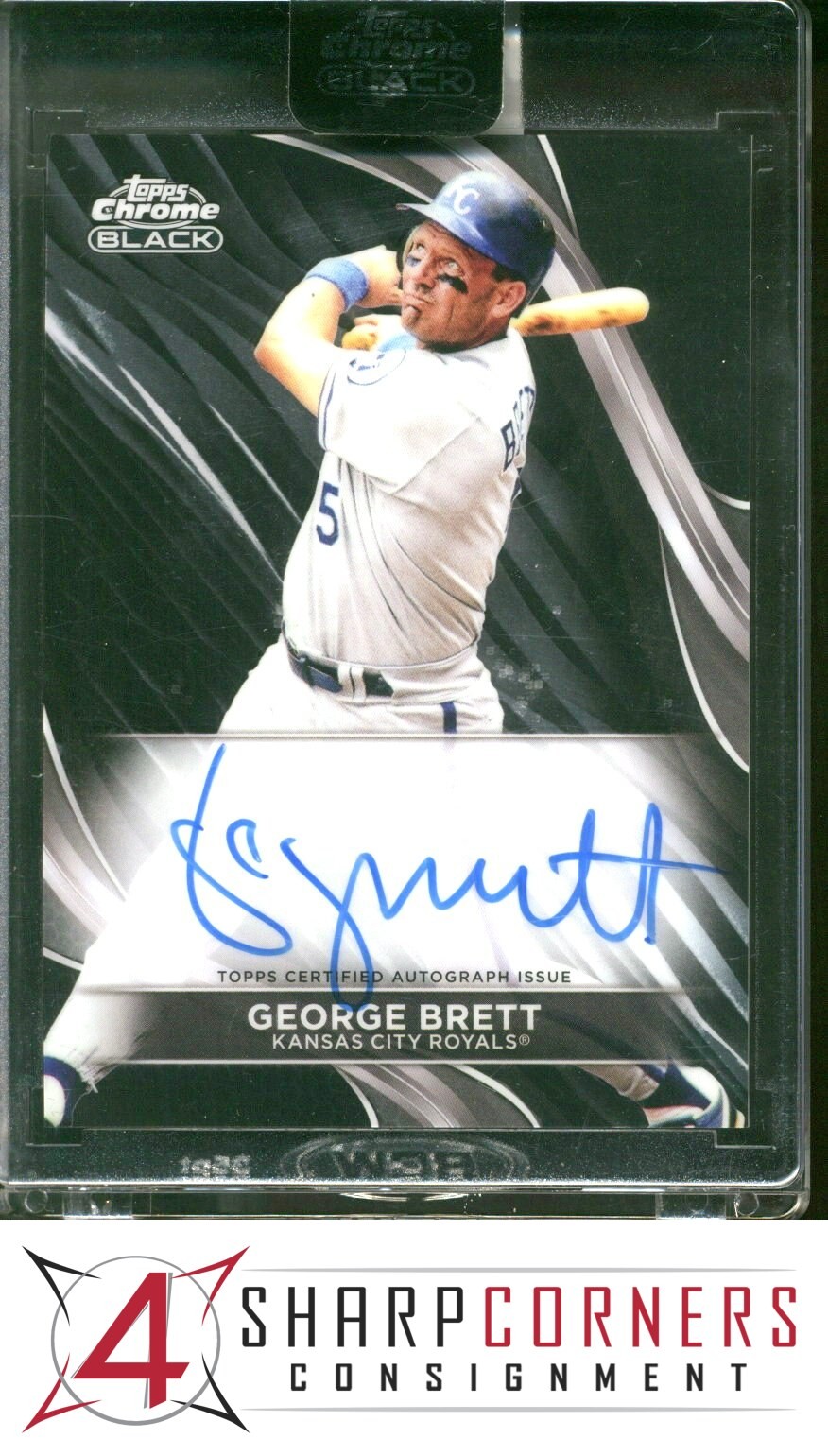 2024 TOPPS CHROME BLACK AUTOGRAPHS #CBA-GB GEORGE BRETT HOF ENCASED