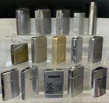 15 Vintage Lighters Flamex,Sarome,Rothco,Storm Master,Sparky,Windsor…(UNTESTED)