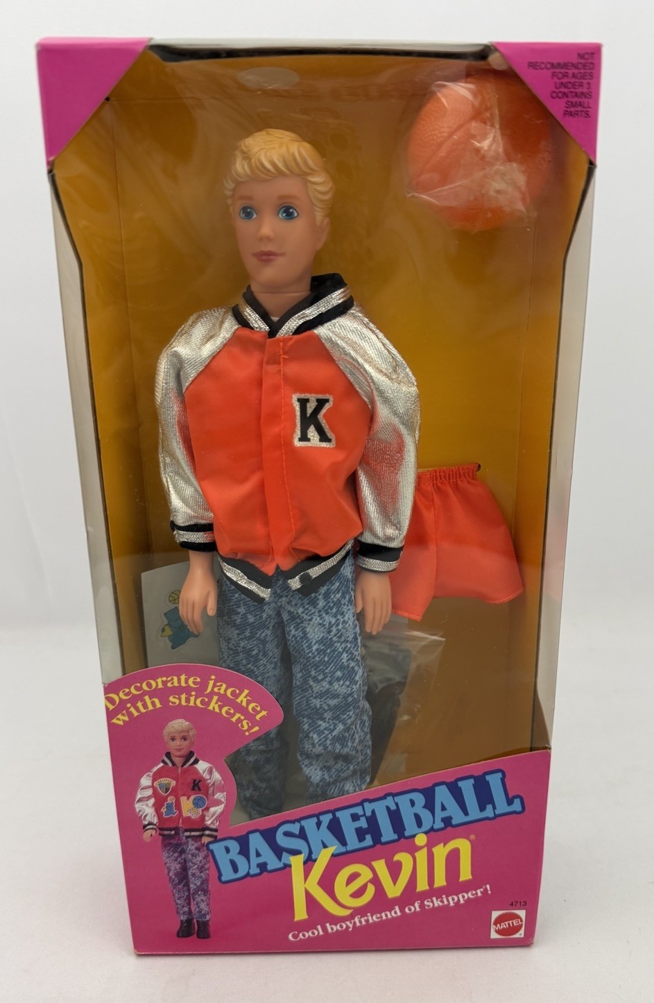 VINTAGE 1992 BASKETBALL KEVIN BARBIE DOLL # 4713 MATTEL SEAL