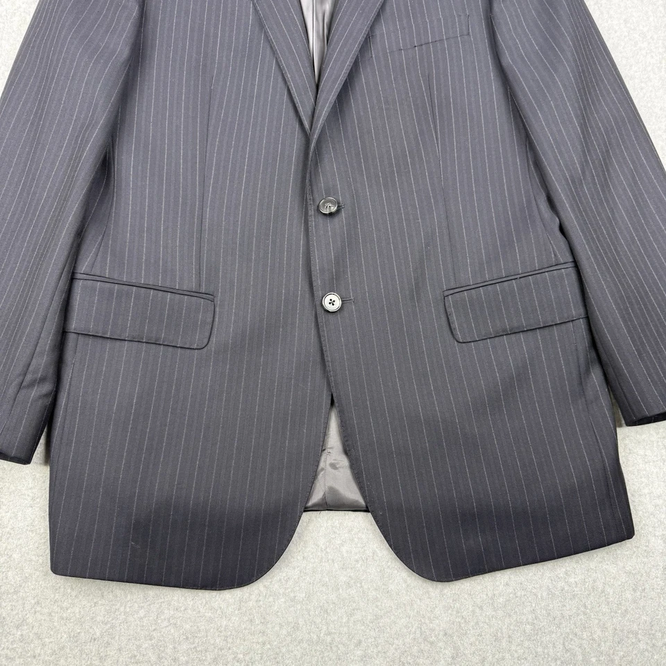 Blazer Saks Fifth Avenue para Hombres 42R Negro Rayas Super 130s Lana Loro Piana Abrigo Foto 3 de 4