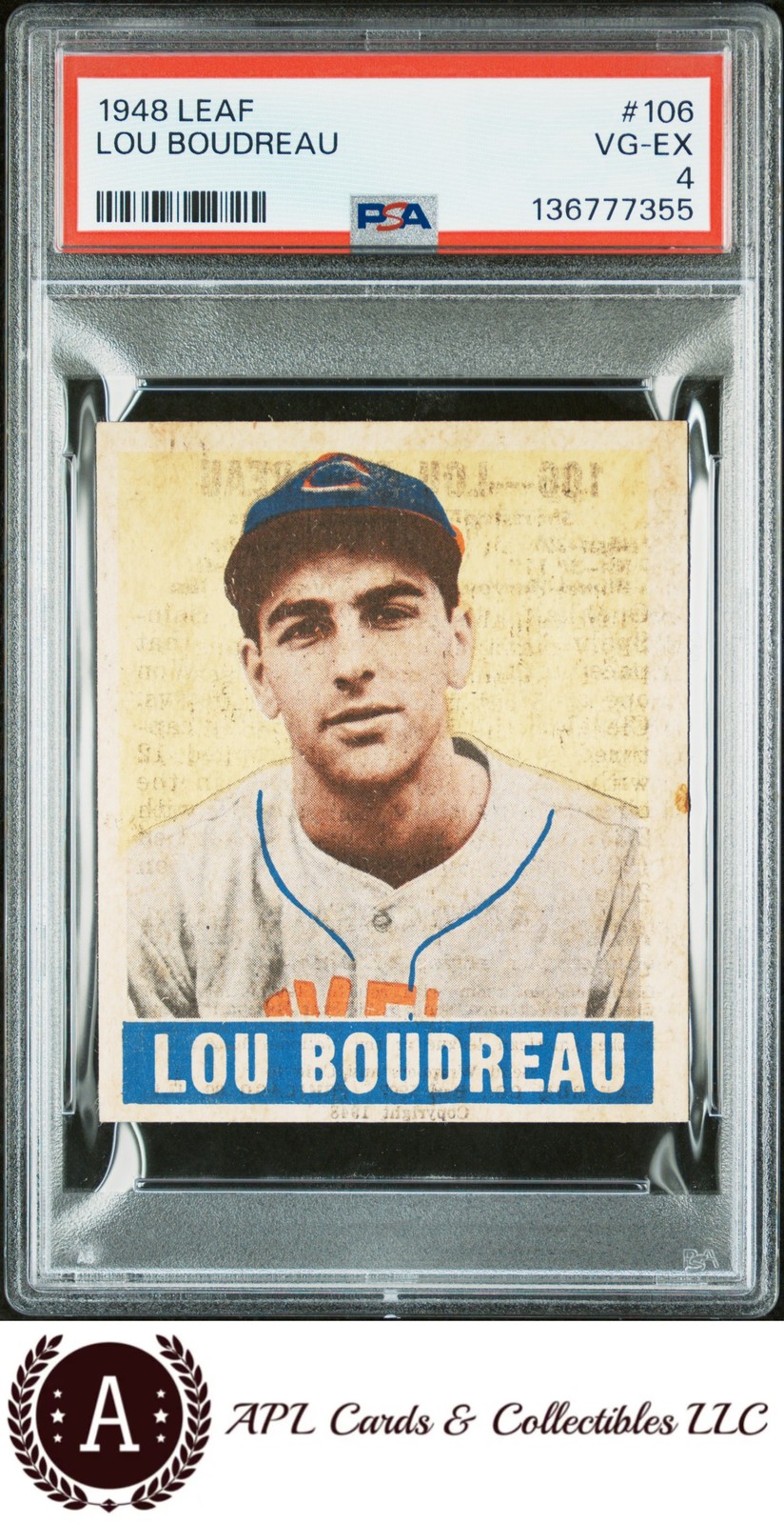 1948 Leaf #106 Lou Boudreau PSA 4