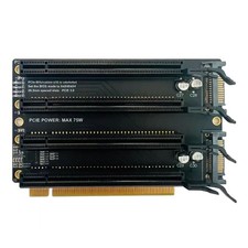 1 PC PCIE X16 to X4X4X4X4 GEN3 SATA Power 20.2mm Slot Splitter Card Accessories