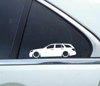 2X Lowered car outline stickers - for Mercedes w212 E-Class wagon E63 AMG L1444