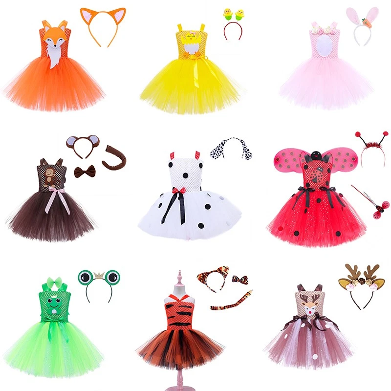 Niña Zorro Princesa Vestido Juegos con disfraces Halloween Bosque Animal Fiesta Disfraz Foto 3 de 4