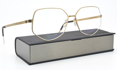 LINDBERG Brille 9625 54-14 T415 135 Col GT Strip Titanium Eckig Seidenmatt Gold