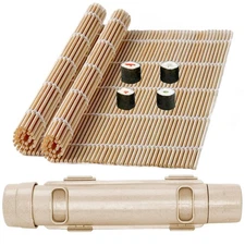 3 Pcs Sushi Makint Kit for Beginners Sushi Onigiri Mold and 2 Bamboo Rolling Mat