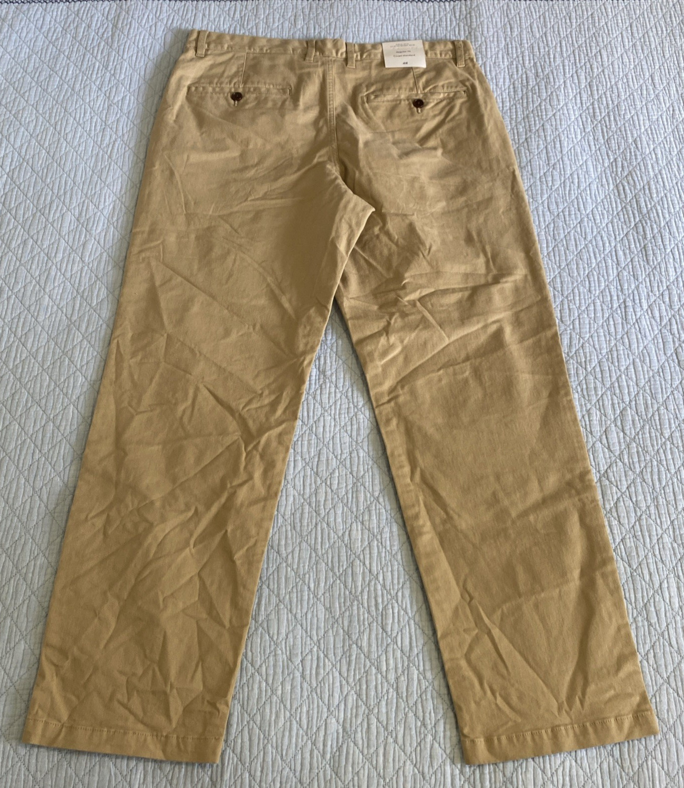 H&M Essentials No.9 Men’s Pants 34 Khaki Regular Fit Chinos Beige (36x30 Actual) thumbnail 10