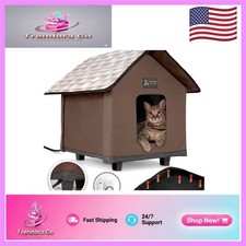 Warm  Cozy Elevated Cat House - Waterproof Shelter for Outdoor Cats in Winter