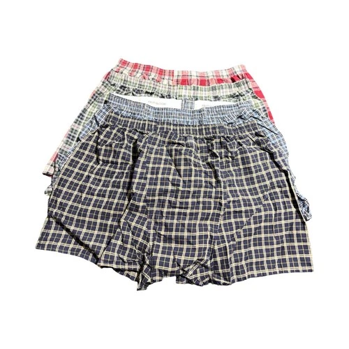 4 Fruit of The Loom Mens Cotton Blend Boxer Shorts New XL Plaid NEW
