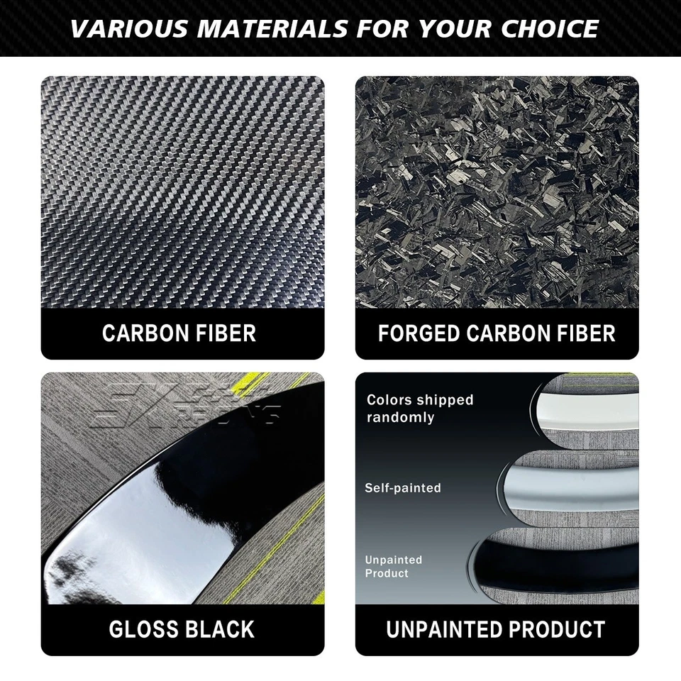 Carbon Fiber/Gloss Black Rear Trunk Lip Spoiler Wing For Aston Martin DB9 05-12 - Image 2 of 4