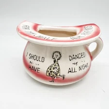 1950s Joke Ashtray Chamberpot "For My Half Ash Friends"