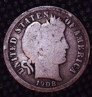 1908-D Barber Silver Dime 10(C) Denver Mint #029