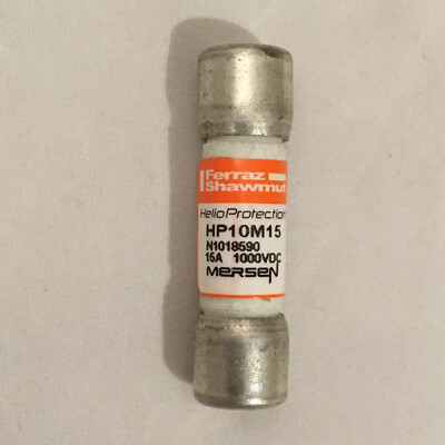 (LOT OF 20) Ferraz Shawmut HP10M15 Mersen Helio Solar PV String Fuses 15A 1000V