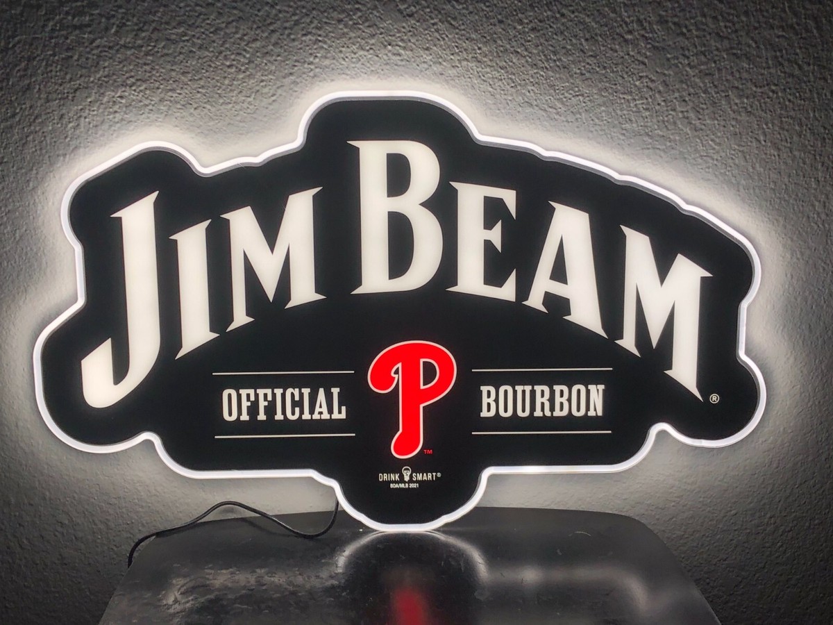 Jim Beam ロゴ型　ライト　照明　ジムビーム JIM BEAM PHILADELPHIA PHILLIES LED BAR SIGN MAN CAVE GARAGE DECOR