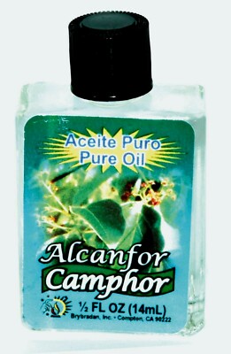 BRYBRADAN CAMPHOR PURE OIL - ALCANFOR ACEITE PURO 1/2OZ 1 3 6 12 PCS 