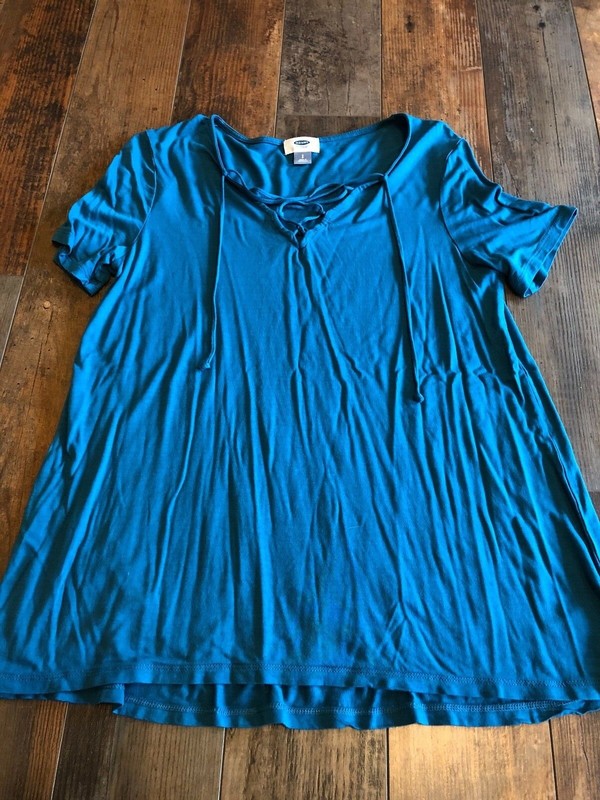 WOMENS OLD NAVY TEAL SHORT SLEEVE SHIRT SIZE SMALL