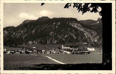 Reit im Winkl s/w Postkarte 1952 Gesamtansicht Panorama mit Blick auf  Hausberg