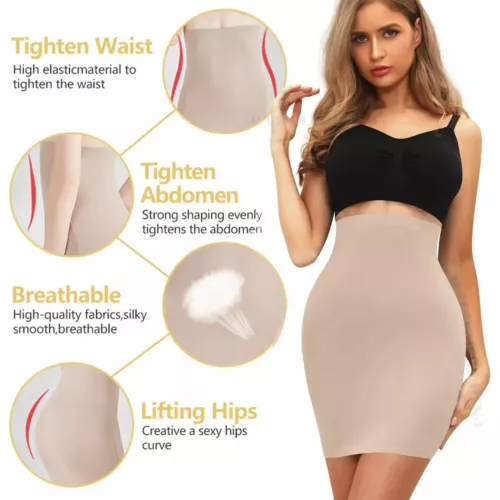 Women Shaping Half Slips Body Shaper Under Skirt Tummy Control Slimming Slip - Bild 4 von 23
