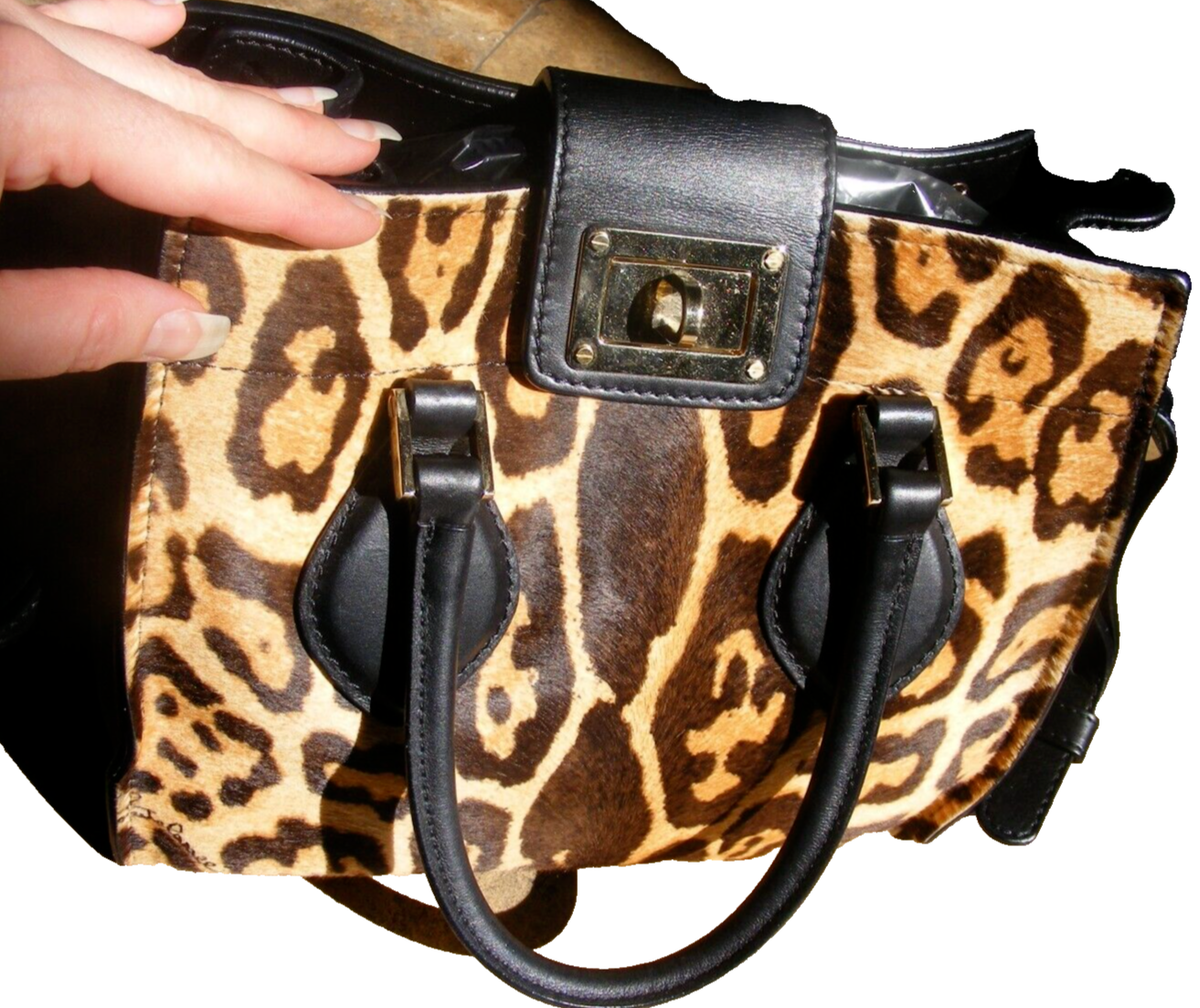 ROBERTO CAVALLI Leopard Jaguar Print Pony hair BAG | eBay