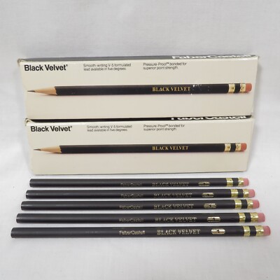 Vintage Faber Castell Black Velvet Pencils 10050 No. 1 Lot of 29 Unused