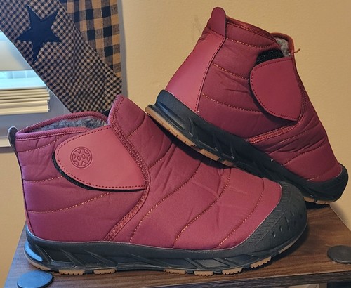 Womens Snow Boots Slip On Ankle Booties Outdoor Sneakers Anti-Slip Fur Lined - 第 1/5 張圖片