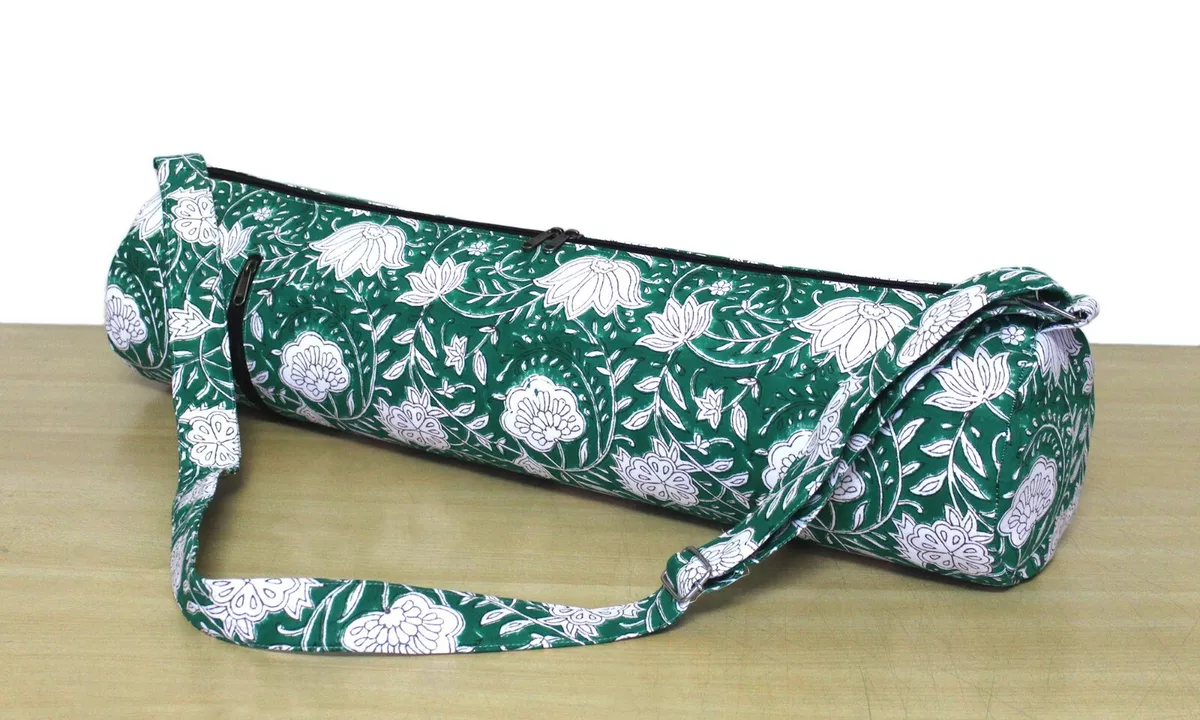 New Indian Green Hand Block Yoga Mat Bag Carrier Gym Bags With Shoulder  Strap UK