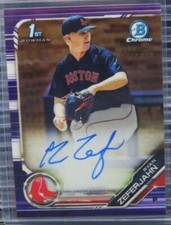 2019 Bowman 1st Chrome Ryan Zeferjahn Purple RC Refractor Auto #ed /250 Red Sox