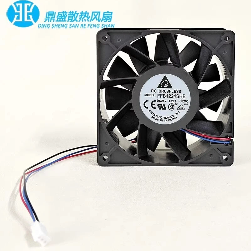 Delta FFB1224SHE 12038 24V 1.20A 12CM 3-Pin Inverter Cooling Fan - Image 2 of 4