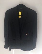 Joseph Women’s Black Blazer With Gold Button Straight Fit Size 36 Made In Italy