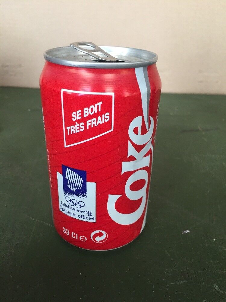 1994 Coca Cola can from France Lillehammer Olympics RARE 1994 Coca Cola can from France Lillehammer Olympics RARE
