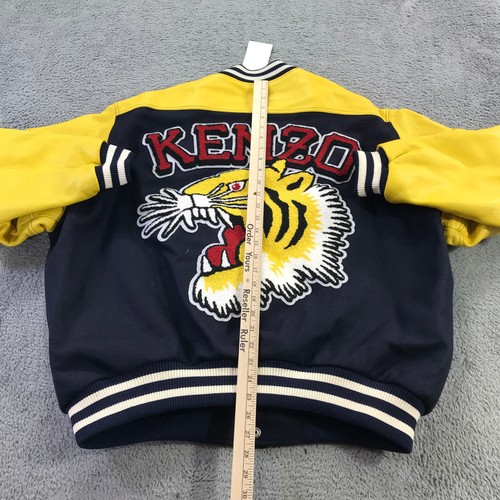 Kenzo Jacket Uomo Piccolo Bomber Jacket Pelle Tigre Varsity Jacket Giallo Univer - Foto 7 di 17
