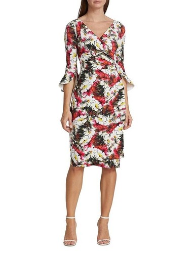 NUEVO CON ETIQUETAS Chiara Boni La Petite Robe Triana Vestido Floral 10 EE. UU./46IT Camelia Precio de venta sugerido por el fabricante 750 USD - Imagen 5 de 13