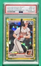 2020 Bowman Chrome Sapphire Yellow Heston Kjerstad PSA 10