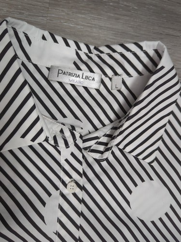Patrizia Luca Cotton Blouse flared sleeve size L Office Casual Weekend Vacation - Picture 5 of 8
