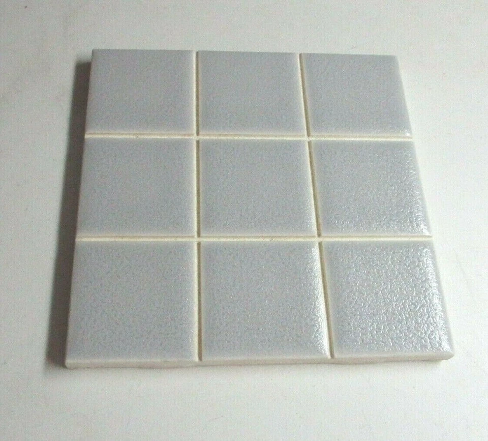1 Azulejo de Pared Puntuado AO American Olean EE. UU. 1960 Cerámica 4-1/4" Gris Cristalino MCM Foto 3 de 4