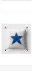 BRAND NEW THRESHOLD APPLIQUE BLUE STAR WITH RED TASSELS SQUARE PILLOW 18"
