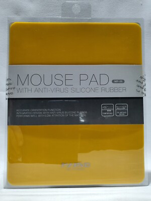 MARVO MOUSE PAD MP-06 WITH ANTI-VIRUS SILICONE RUBBER 21x18 cm YELLOW NEW