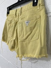 Guess Vintage Denim Cut off Shorts Sz 27 Faded Yellow
