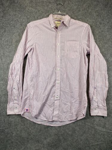 G.H. Bass Monogram Series Button Shirt Mens Small Pink Stripe Slim Long Sleeve - Afbeelding 1 van 9