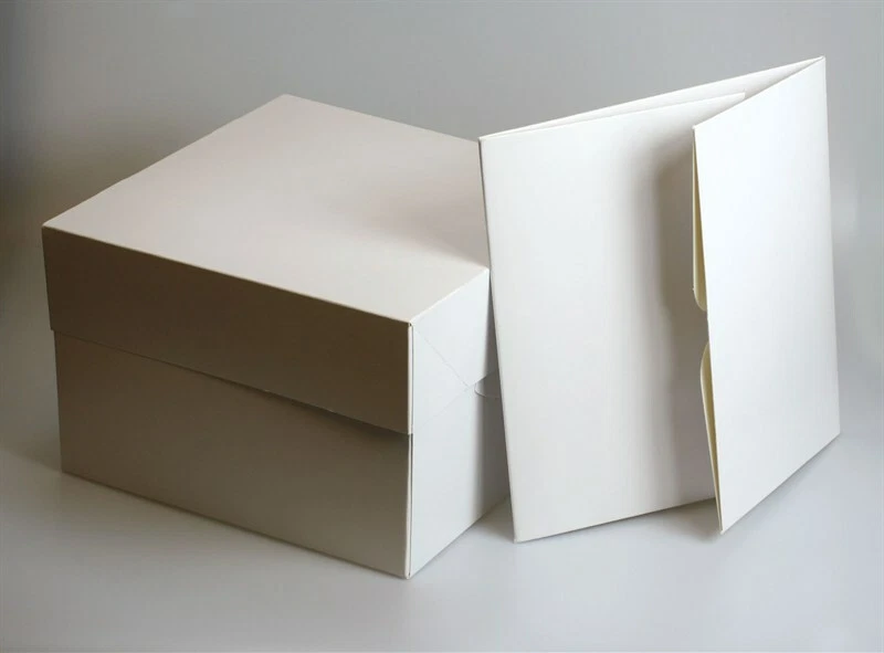Cake box WITH lids ALL SIZES 6" to 18" wedding party cupcake boxes White Folding - Image 3 of 4
