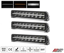 3X 17" LED Light Bar Dual Row Night Offroad Truck Van With DRL Park Light 12-24v