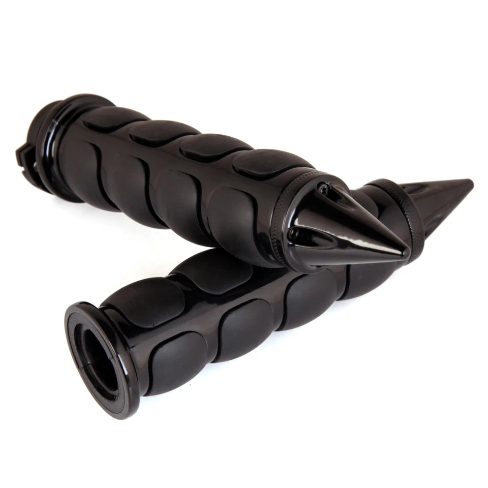 Black Cruiser Motorcycle 1" Inch Spike Hand Grips Handlebar For Harley Davision - Image 4 of 4