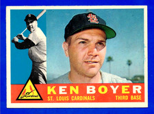 1960 TOPPS #485 KEN BOYER ST. LOUIS CARDINALS CARD -- EX MINT