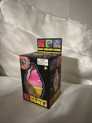 PINK NeeDoh NICE CREAM CONE Ice Cream Swirl Squishy Toy NEE DOH Stress Ball