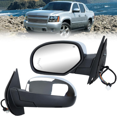 Chrome Driver Power Folding Side Mirror Compatible with 2007-2014 Chevy Suburban
